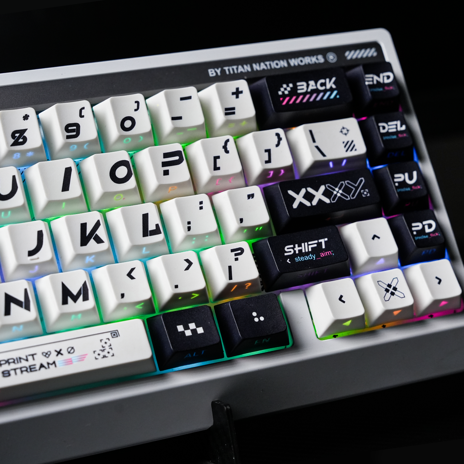 TITANNATION CS2 Printstream Keycaps 130-key OEM PC Dye Sub Compatible with Wooting 60HE V2-Side Caps