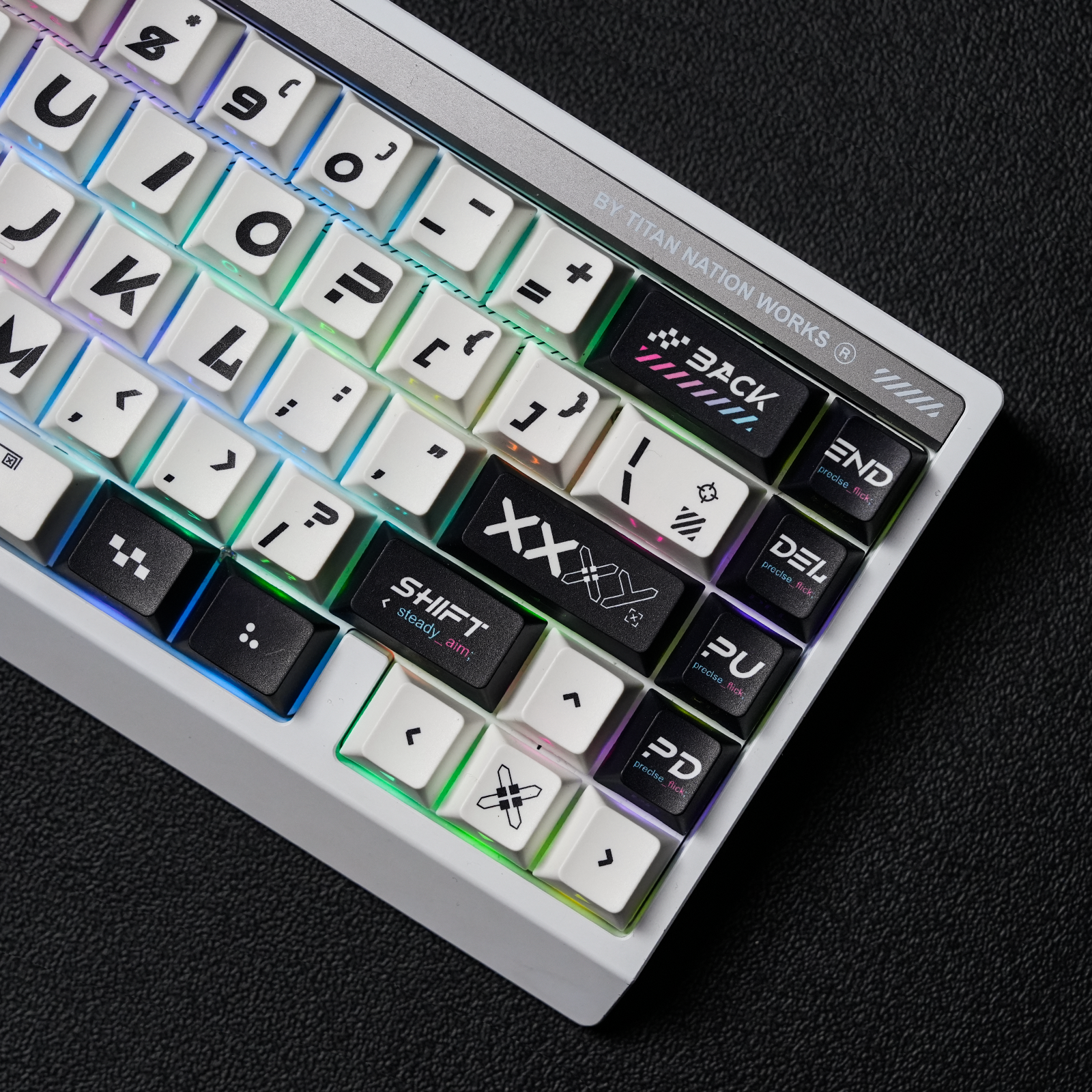 TITANNATION CS2 Printstream Keycaps 130-key OEM PC Dye Sub Compatible with Wooting 60HE V2-Side Caps