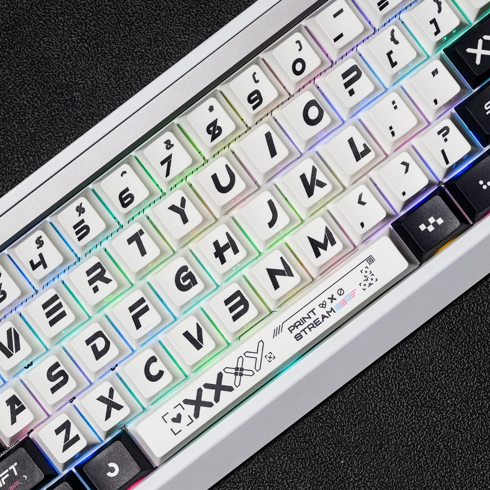 TITANNATION CS2 Printstream Keycaps 130-key OEM PC Dye Sub Compatible with Wooting 60HE V2-Side Caps